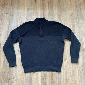 Perry Ellis Quarter Zip Blue Gray Sweater Medium